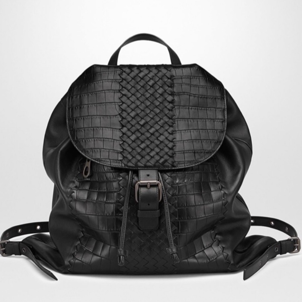 Bottega Veneta Leather and Crocodile Backpack